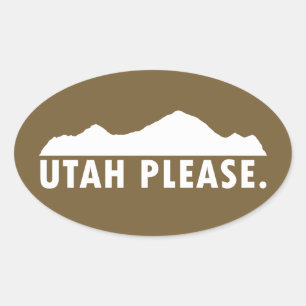 Utah bitte ovaler aufkleber