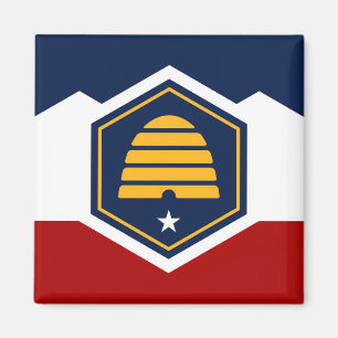 Utah Bundesstaat neue Flagge Symbol USA Amerika Magnet