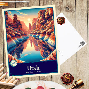 Utah Carte postale de style anime ombrée