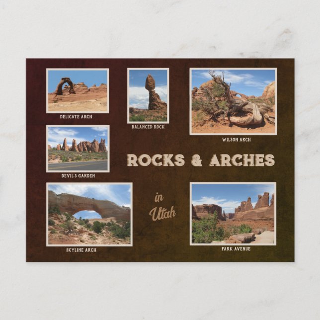 Utah : Carte postale Rocks & Arches (Devant)