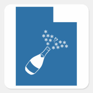 Utah Champagne Pulver Quadratischer Aufkleber