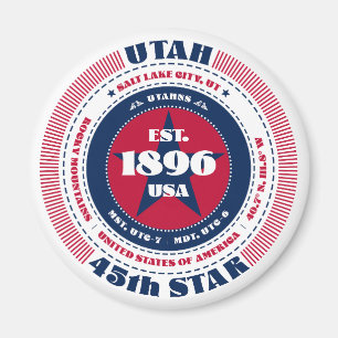 Utah Circle Typografie Souvenir Magnet