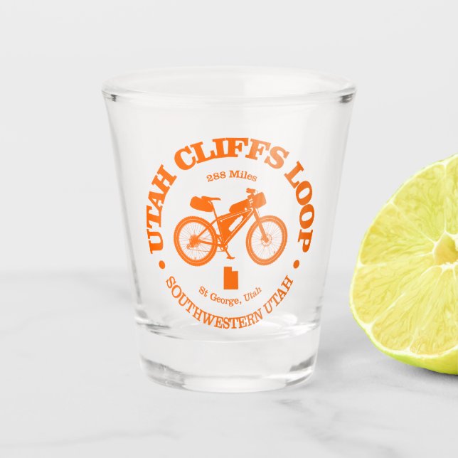 Utah Cliffs Loop (Radfahren) Schnapsglas (Vorderseite)