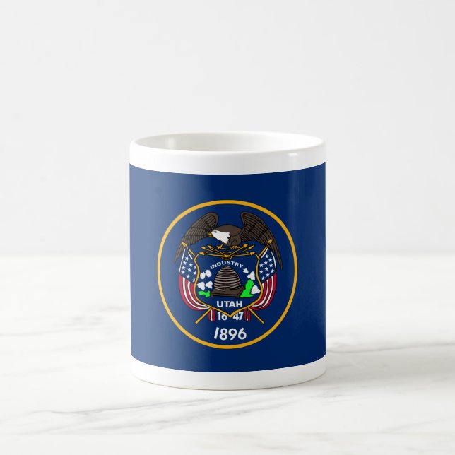 Utah: Der beehive Staat US-Flagge, Industrie Kaffeetasse (Mittel)