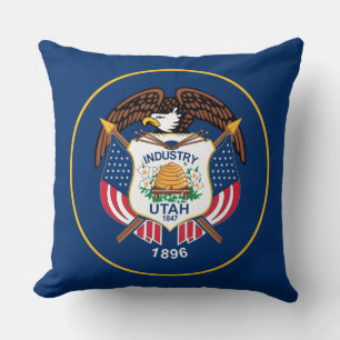 Utah: Der beehive Staat US-Flagge, Industrie Kissen
