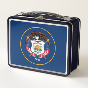 Utah: Der beehive Staat US-Flagge, Industrie Metall Brotdose