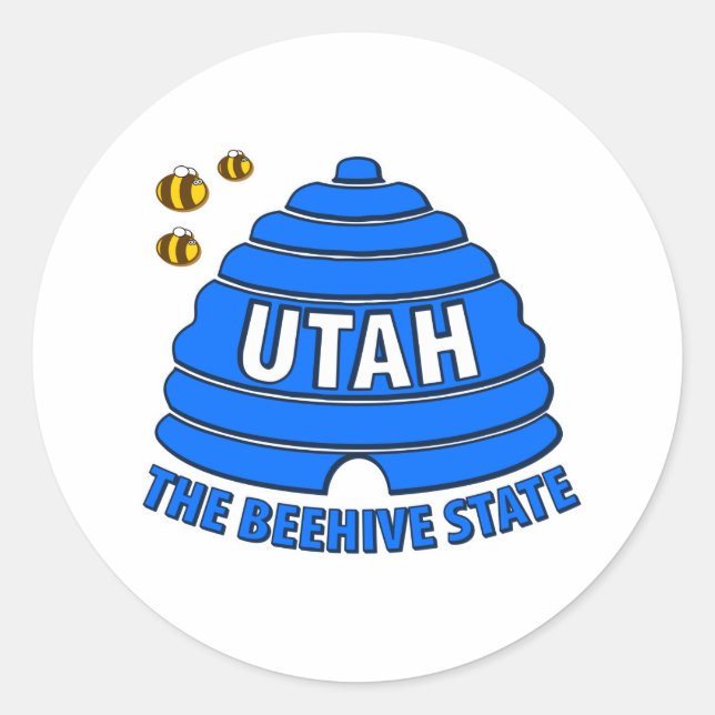 Utah: Der Bienenstock-Staat Runder Aufkleber (Vorderseite)