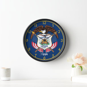 Utah: Der Bienenstock-Staat US-Flagge, Industrie Uhr