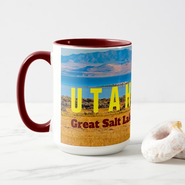 UTAH Die Tasse des Staat über den großen Salzsee (Mit Donut)