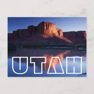 Utah, eine Mesa, die sich im Colorado River widers Postkarte