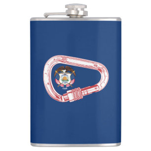 Utah Flag Klettersteig Carabiner Flachmann