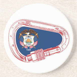 Utah Flag Klettersteig Carabiner Sandstein Untersetzer