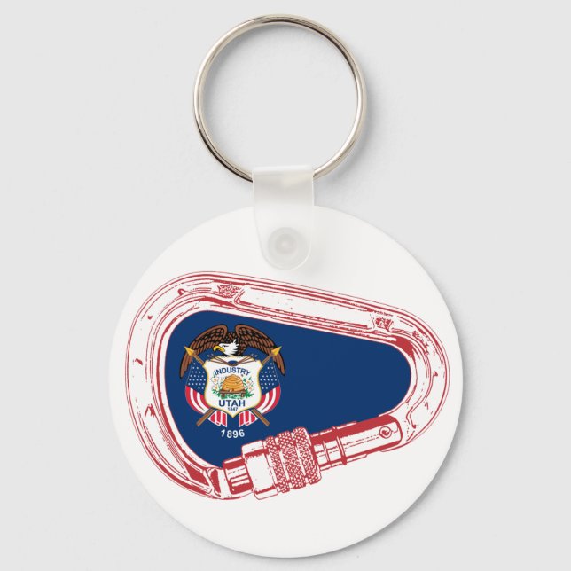 Utah Flag Klettersteig Carabiner Schlüsselanhänger (Vorderseite)