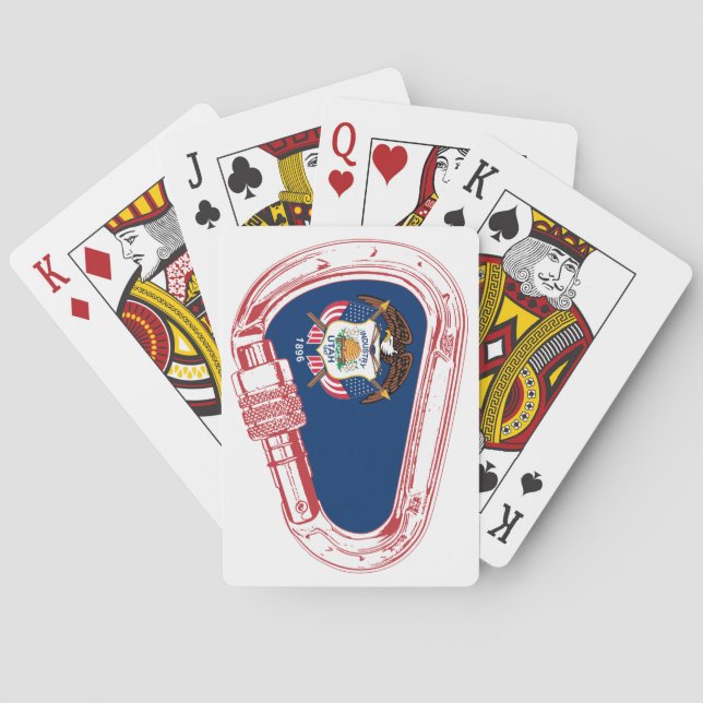 Utah Flag Klettersteig Carabiner Spielkarten (Rückseite)