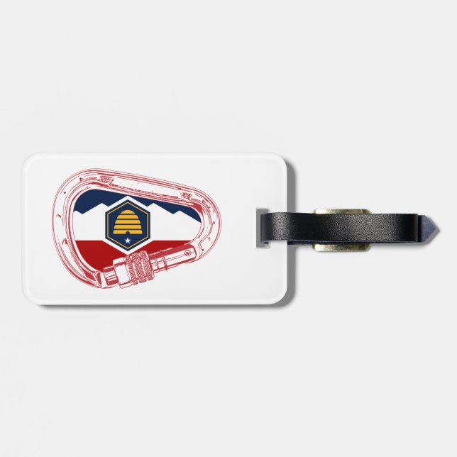 Utah Flag Rock Climbing Carabiner Gepäckanhänger (Rückseite horizontal)