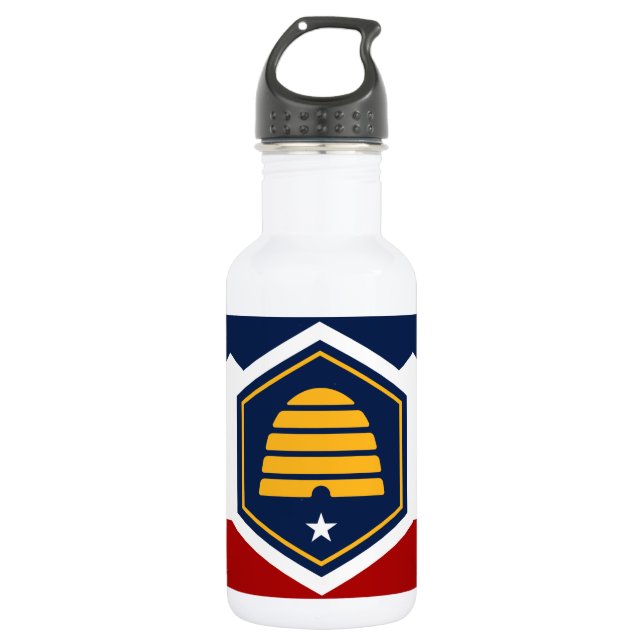 Utah-Flagge Liberty-Flasche Edelstahlflasche (Vorderseite)