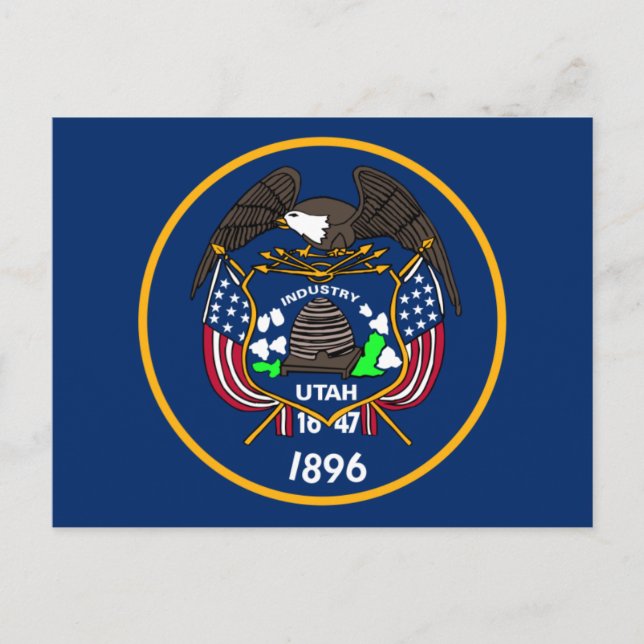 Utah-Flagge Postkarte (Vorderseite)