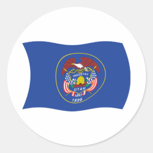 Utah-Flaggenaufkleber Runder Aufkleber