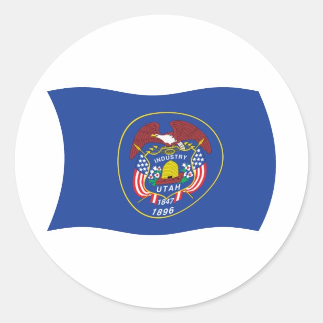 Utah-Flaggenaufkleber Runder Aufkleber (Vorderseite)