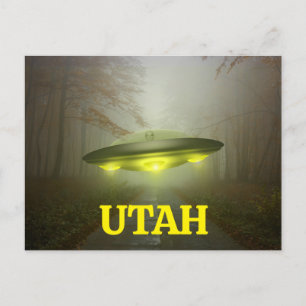 UTAH FUNNY SPACESHIP UFO Postkarte