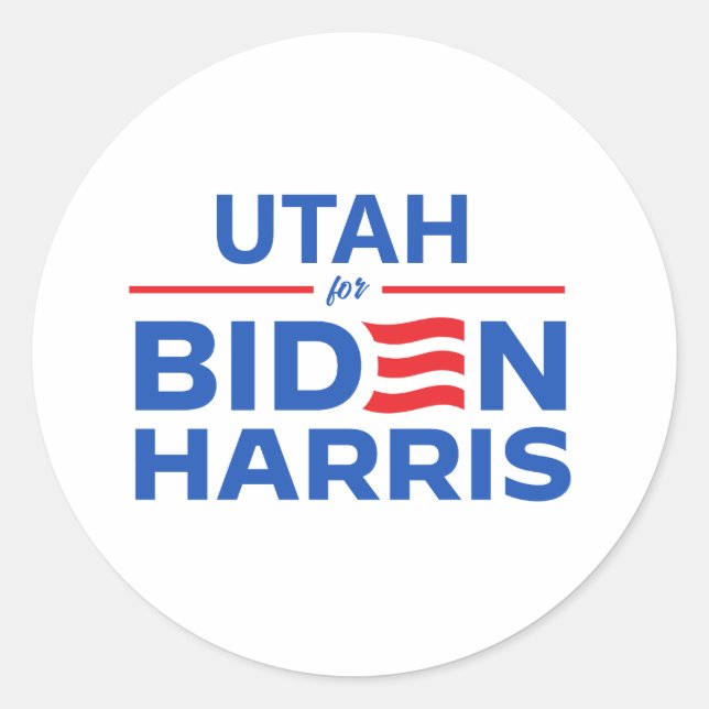 Utah für Biden Harris Runder Aufkleber (Vorderseite)