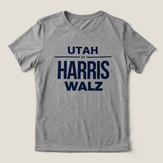 Utah für Harris Walz Tri-Blend Shirt (Design Vorderseite)