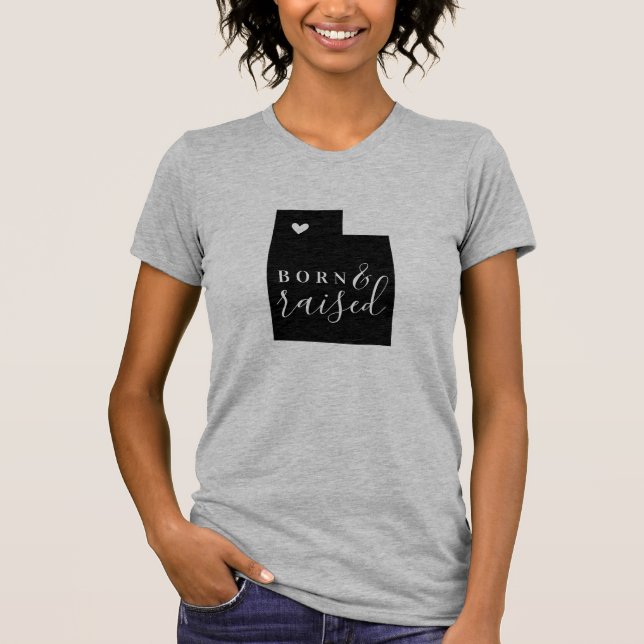 Utah Geborenes und erhöhtes Staat T-Shirt (Vorderseite)