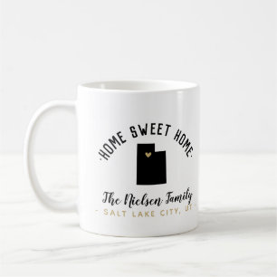 Utah Home Sweet Home Famille Monogramme Mug