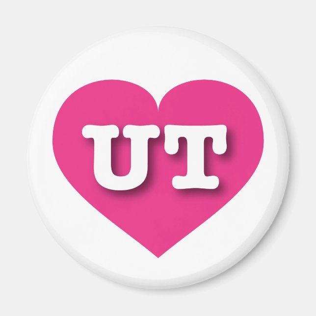 Utah Hot Pink Heart - I Liebe ABER Magnet (Vorne)