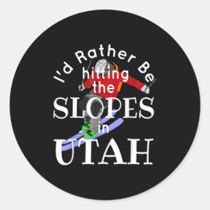 Utah, ich hasse die Pisten lieber auf sonniges Ski Runder Aufkleber