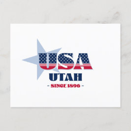 Utah in roter, weißer und blauer Postkarte
