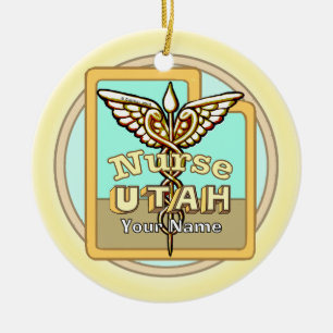 Utah Krankenschwester Caduceus Keramik Ornament