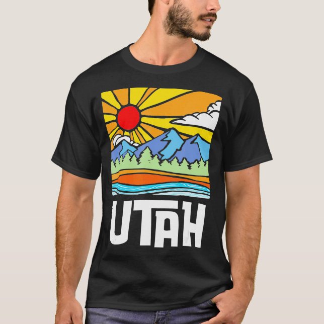 Utah Kunstgebirge Vintag Graphic T-Shirt (Vorderseite)