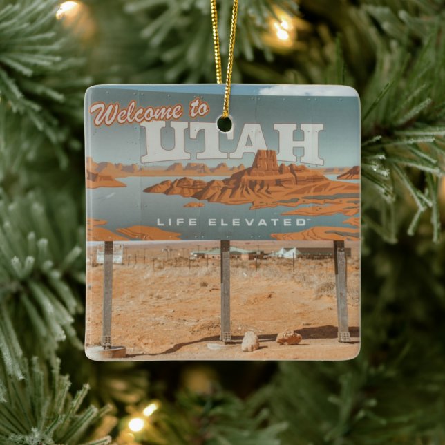 Utah Life erhöht Keramikornament (Baum)