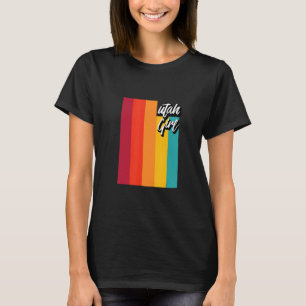 Utah Mädchen Heimatstaat Retro 70er Streifen Utah T-Shirt