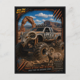 Utah Monster Truck Gelände Kunst Postkarte