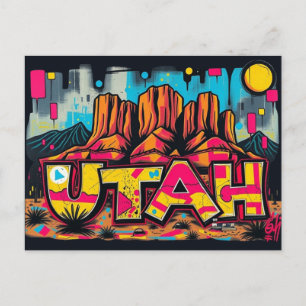 Utah Monument Tal Graffiti Postkarte