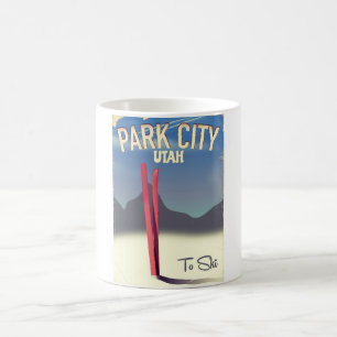 Utah Park City Skifahrplakat Kaffeetasse