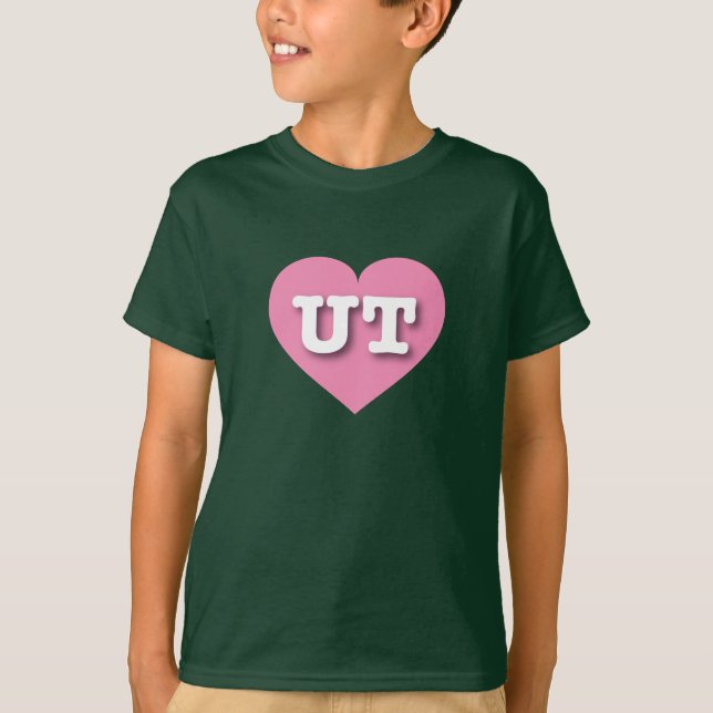 Utah Pink Heart - I Liebe UT T-Shirt (Vorderseite)