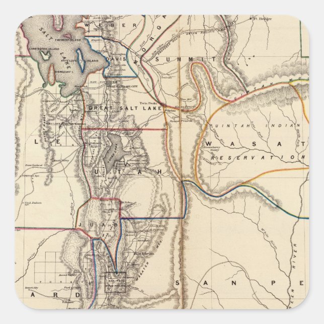 Utah Quadratischer Aufkleber (Vorderseite)