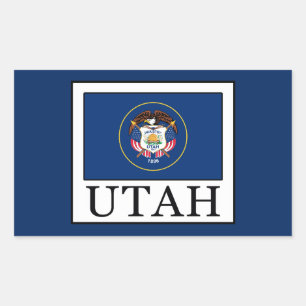 Utah Rechteckiger Aufkleber