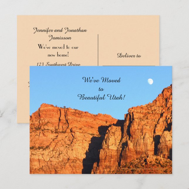 Utah Red Rocks, Ankündigung einer neuen Adresse (Vorne/Hinten)