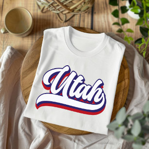 Utah Red White and Blue Vintag Script T - Shirt