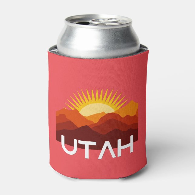 Utah Retro Vintage Wüste Sonnenuntergang Dosenkühler (Kanne Vorderseite)
