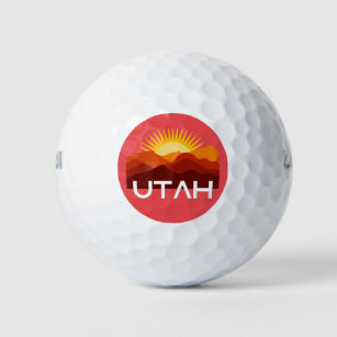Utah Retro Vintage Wüste Sonnenuntergang Golfball