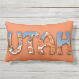 UTAH - Rot, Orange, Blauer Himmel, Schnee Kissen Für Draußen