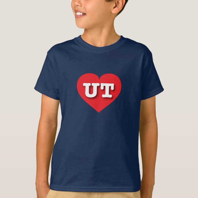 Utah - Rotes Herz - I Liebe ABUT T-Shirt (Vorderseite)