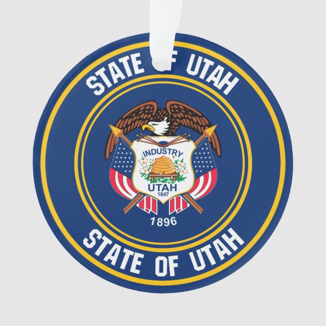 Utah Round Emblem Ornament (Vorderseite)