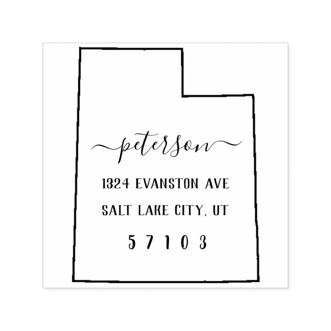 Utah-Rücksendeadresse-Briefmarke Permastempel (Design)