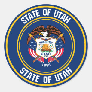 Utah-RundEmblem Runder Aufkleber